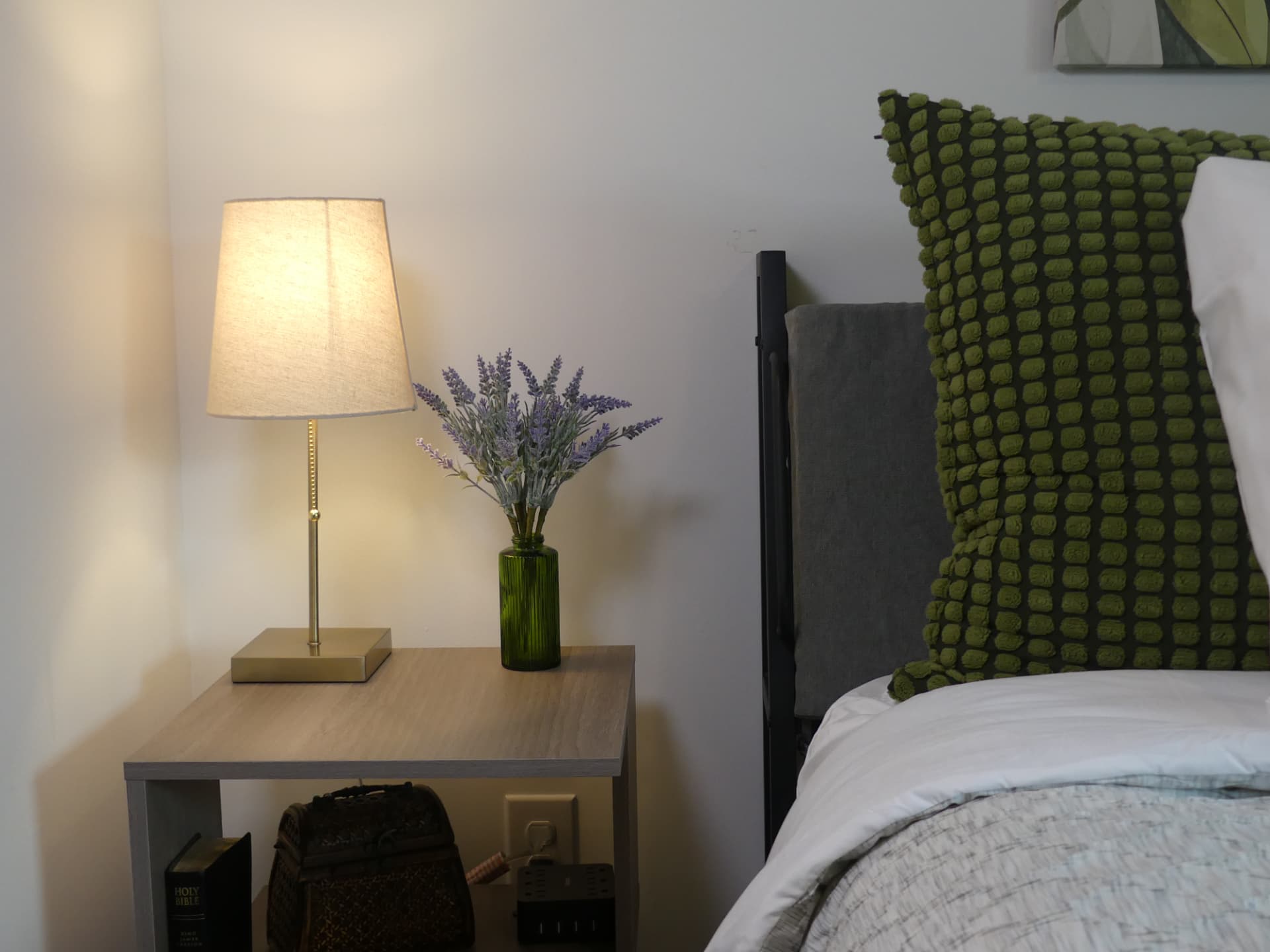 Milton Ave Beltline Flat — bedside detail