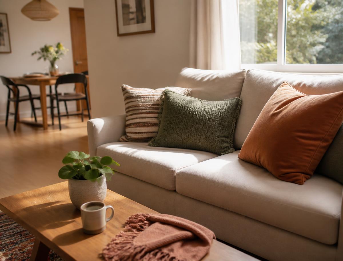 A warm, welcoming living area in a Property Pathways managed Atlanta short-term rental
